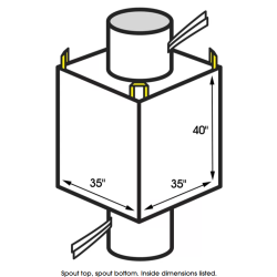 S-19912: Bulk Bags - Spout Top, Spout Bottom, 35 x 35 x 50", HOLDS UP TO 3,000 LBS.